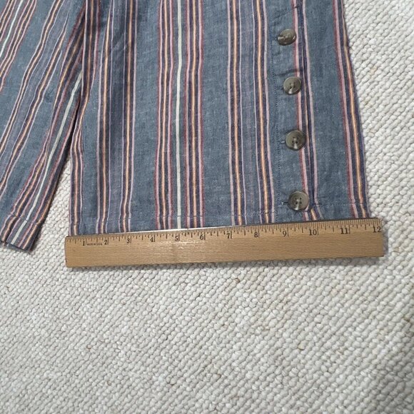 Madewell Pants Extra Small XS Huston Pull-On Side-Button Crop Rainbow Stripe - Picture 4 of 8
